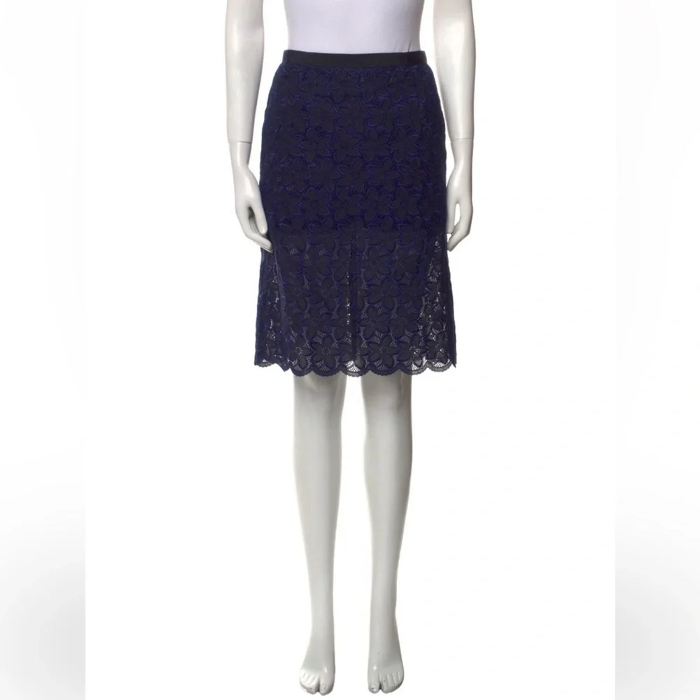 SACAI LUCK Lace Pattern Embroidered Skirt NEW Size 2 Blue